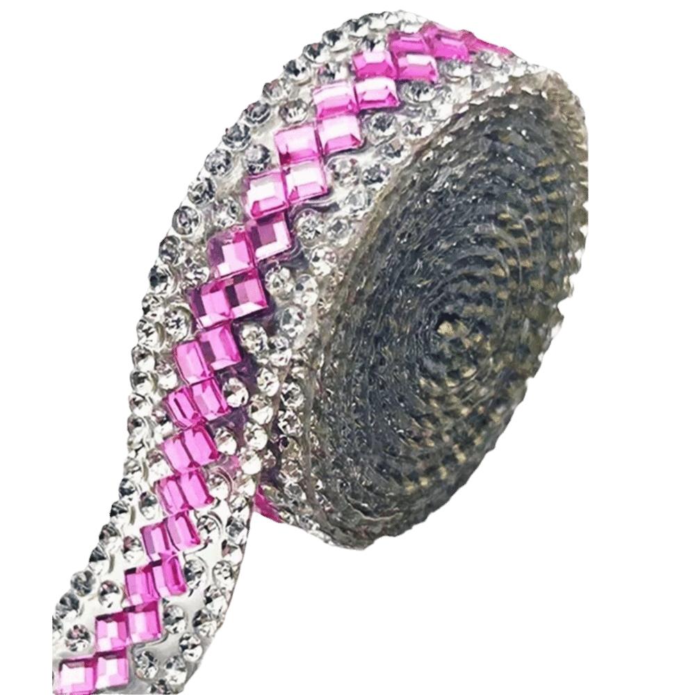 Self Adhesive Rhinestone Chain Colorful Rhinestone Band Sticky Trim Crystal Trim  Bag Decoration