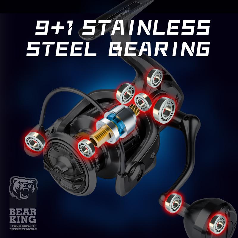 BEARKING Brand New Arrival Saltwater Fishing Reel Spinning 1000-6000 9+1BB 5.2:1 Max Drag 12KG Water-Proof Reels