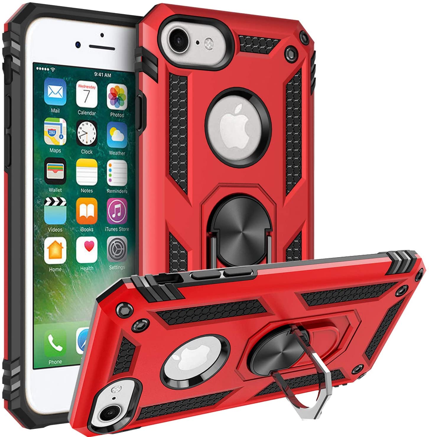 

Протиударний чохол для iPhone 7 Armor Military Drop Protective Ring Holder Magnet Case Cover для iPhone 7 Plus 7Plus for iPhone SE 2020