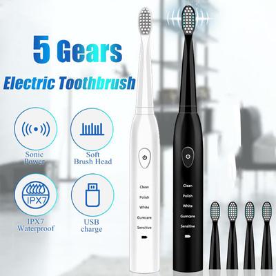 Potente spazzolino elettrico sonico ad ultrasuoni carica USB spazzolino ricaricabile spazzolino da denti sbiancante elettronico lavabile J110