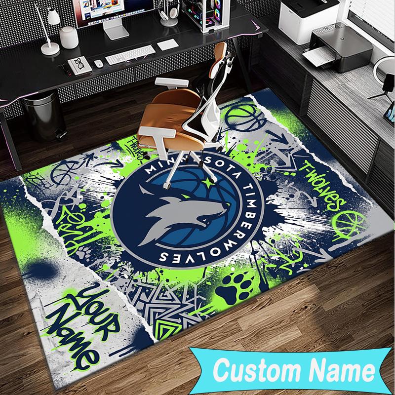 Custom Name Rug Minnesota Logo Area Rug Suitable for Indoor And Outdoor,Carpets for Homes, Offices,Living Rooms,Home Decor,Christmas Gift