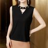 WTEMPO Women Large Size Loose Ice Silk Camisole Vests Solid Color Sleeveless Casual Versatile Large Size Tops Undersuit