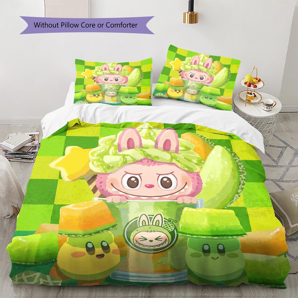 

Labubu Pattern Bedding Quilt Set Quilt Cover Pillowcase Home Decoration Birthday Gift (1 * duvet cover + 2 * pillowcase, without core) 135x200cm