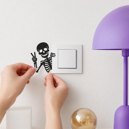 Funny Skeleton Switch Sticker Light Switch Decals Self Adhesive Wall Art Decor