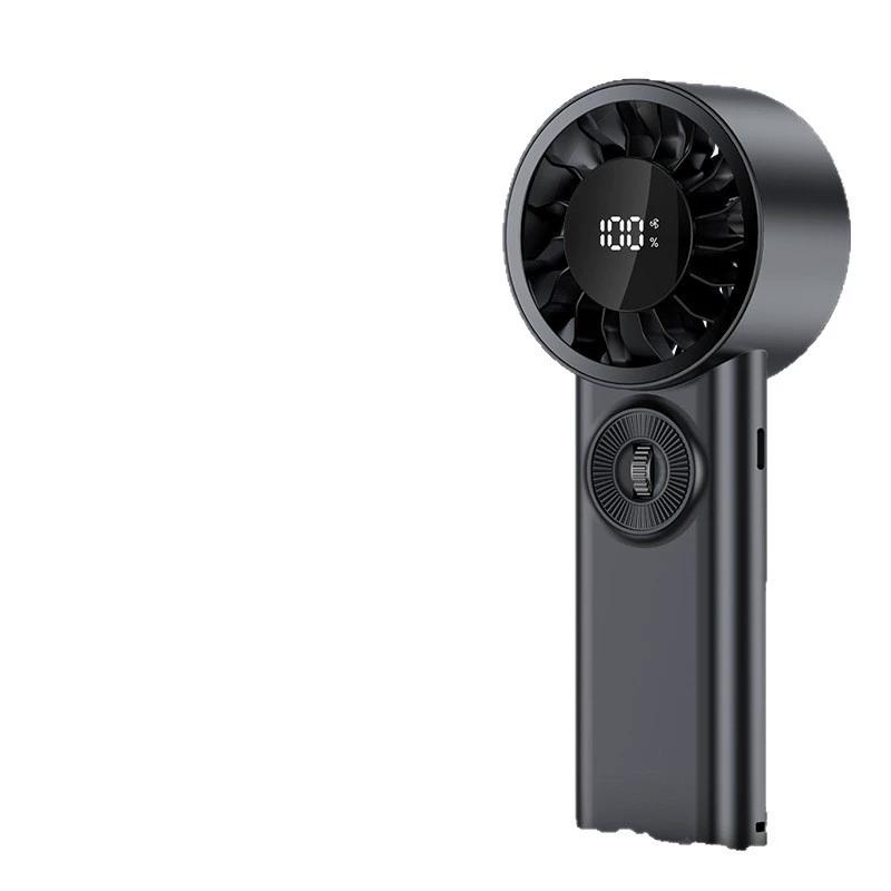 

Ventilador de mano portátil recargable con pantalla digital y velocidad ajustable