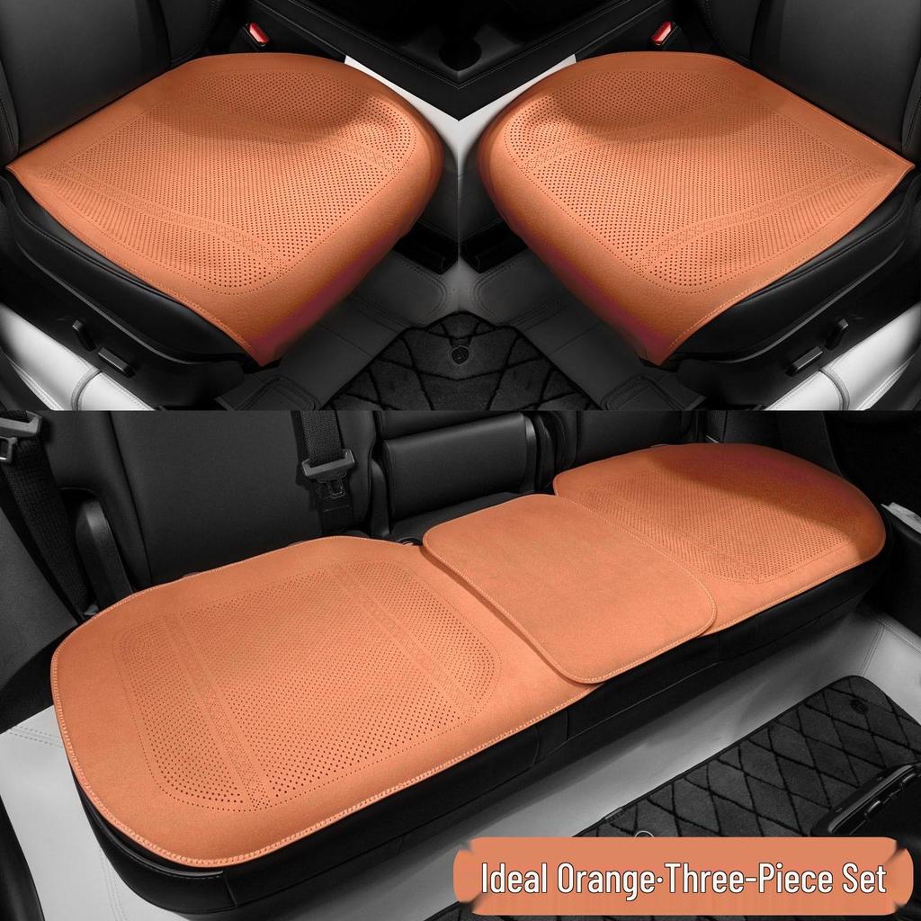Breathable Suede Velvet Car Seat Cushion for Driver - Perforated, All-Season Cover