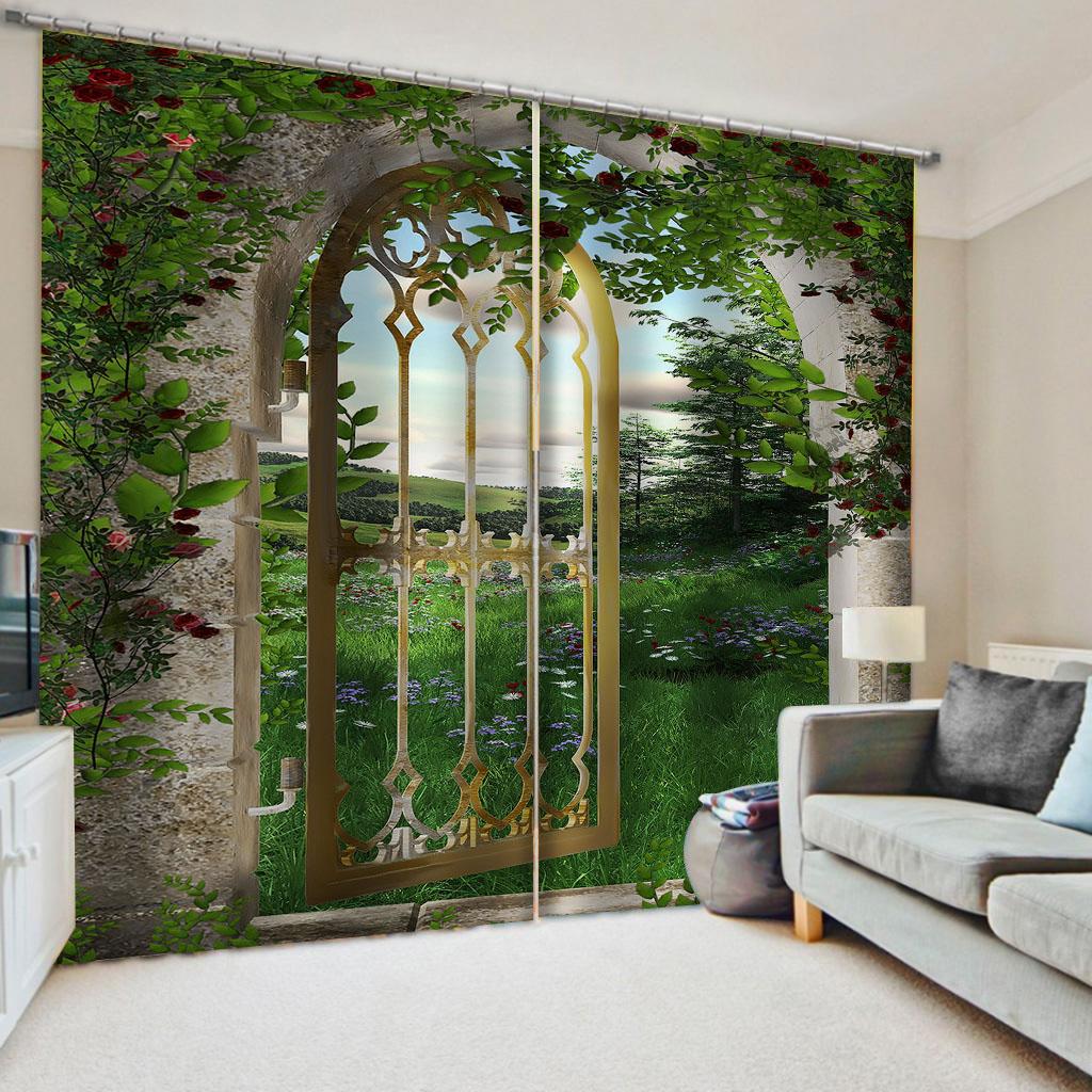 

Природа Пейзаж Море Сад Дерево Элегантный Печать Затенение Окна Шторы для Детей Гостиной Спальни Ванной Двери 2 Шт. Дешевые W50 X H130(CM)X2&Grommet Top