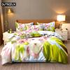 3D Digital Printing Fashion Design Natural Flowers Bedding Set, Queen Size Duvet Cover Set