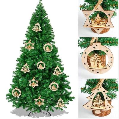 1 Stück Hölzerner Stereoskopischer Weihnachtsbaum Hängeanhänger Kreative Festdekoration