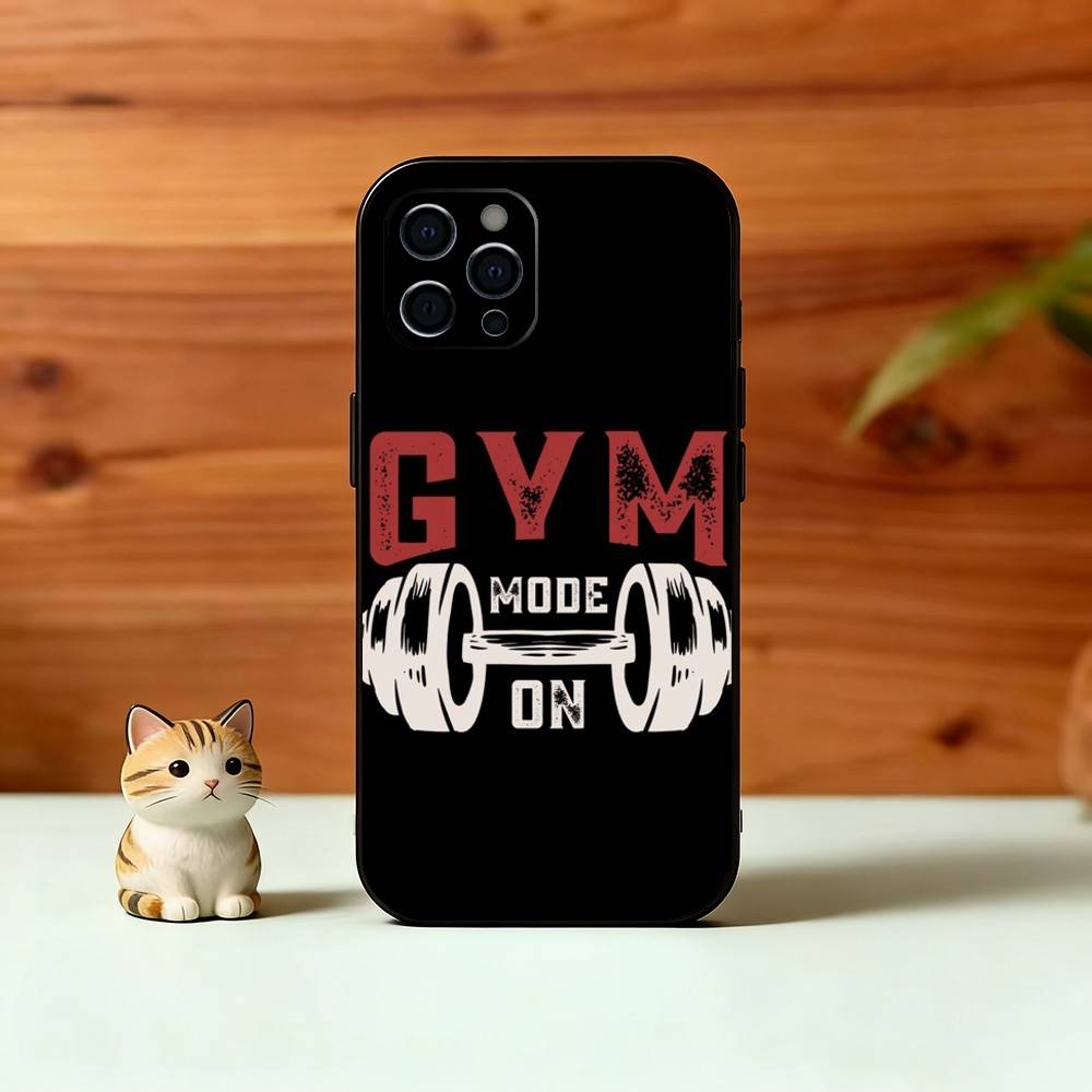 Gym Moode On Phone Case For iPhone 17, 16,15,14,13,12,11 Plus,Pro Max, Others Soft Black Cover