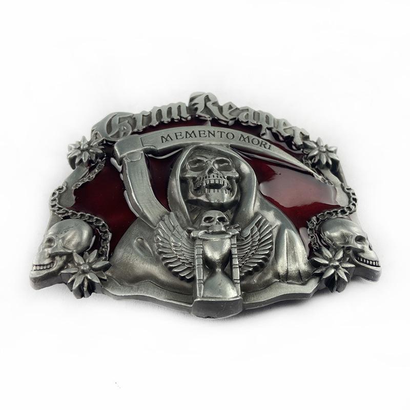 Men's Trendy Red Retro Skull Punk Belt Buckle