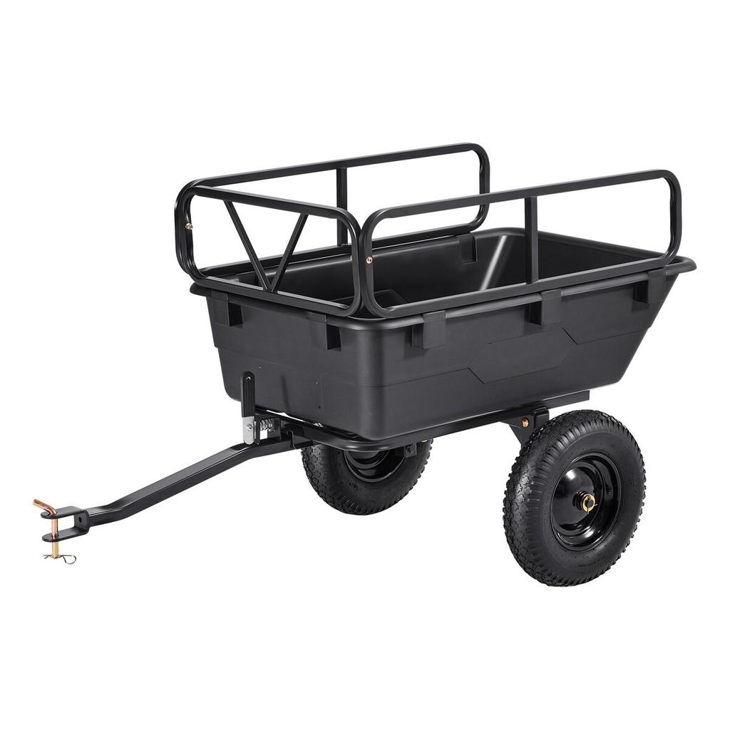 Dump Trailer 500 lbs 10 Cu. Ft Tow Behind Plastic Garden ATV Trailer Cart
