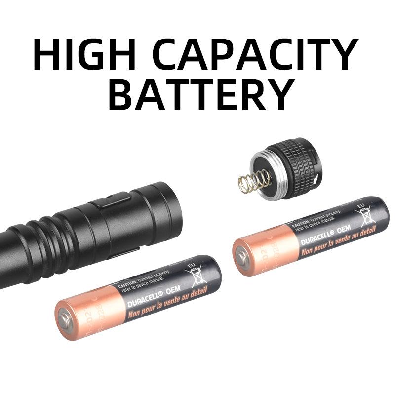 Flashlight Pen Holder Mini Waterproof and Convenient LED Aluminum Alloy UV395nm Purple Light Pen Light No. 7 AAA Dry Battery Light