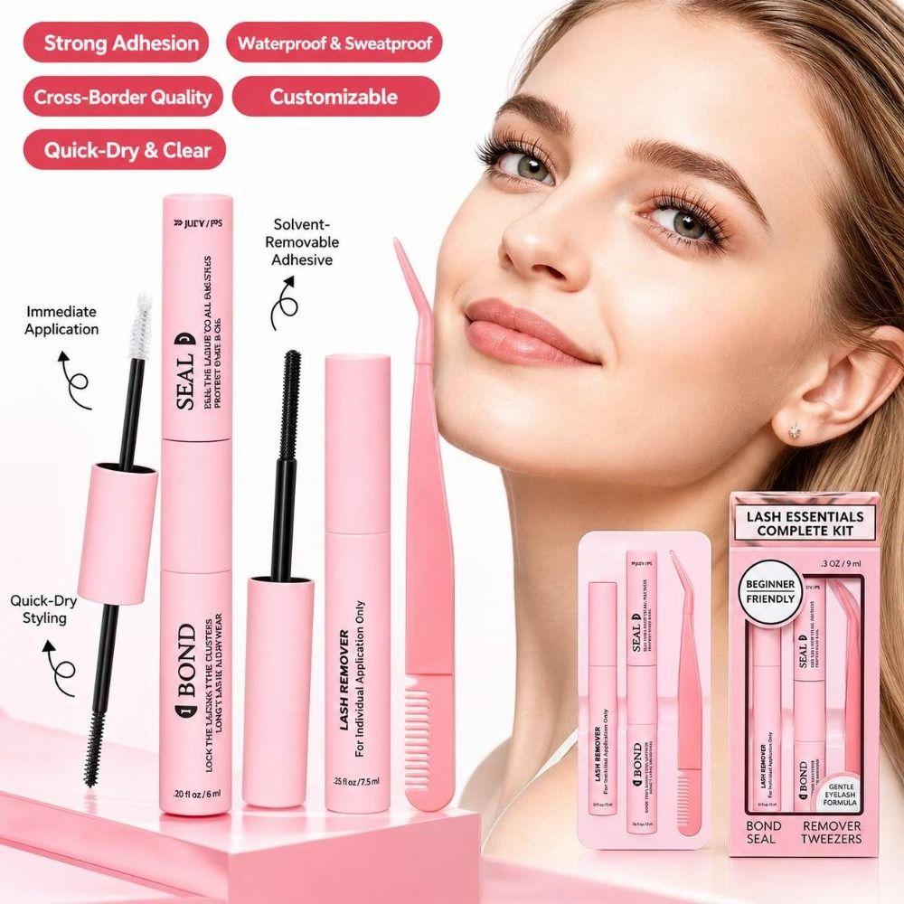 Waterproof Lash Extension Kit Gentle Lash Glue Remover Set Eyelash Bond Seal Kit Lash Application