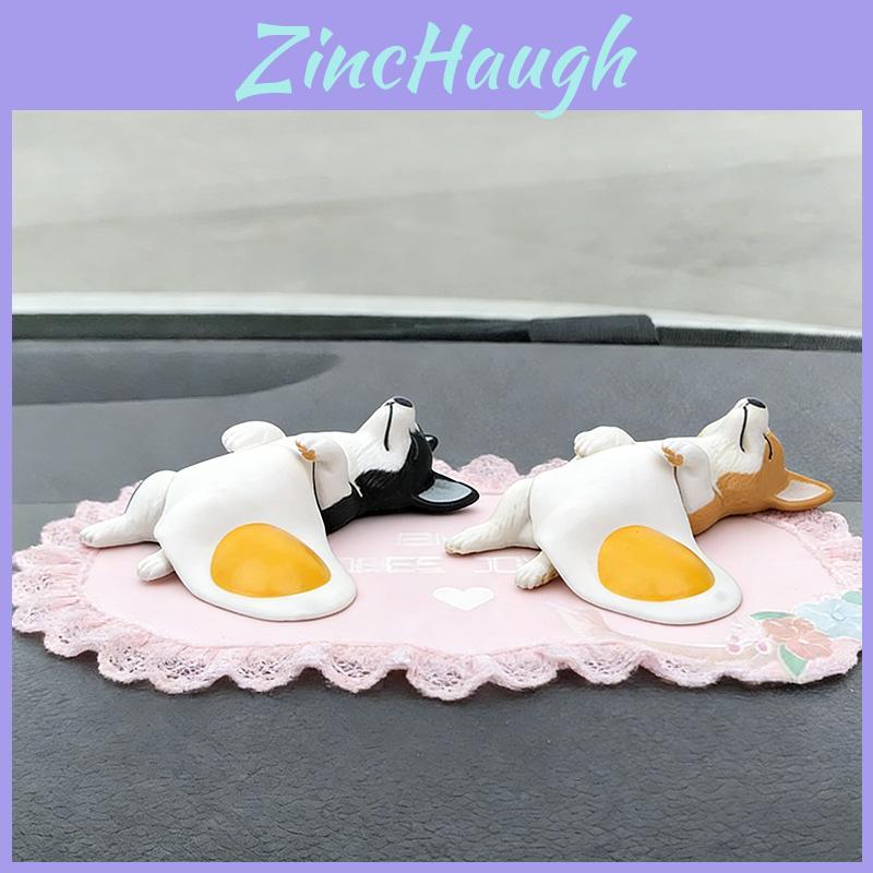 Kawaii Chicken Egg Quilt Corgi Car Decor Pvc Cute Animal Figurine For Auto Interior