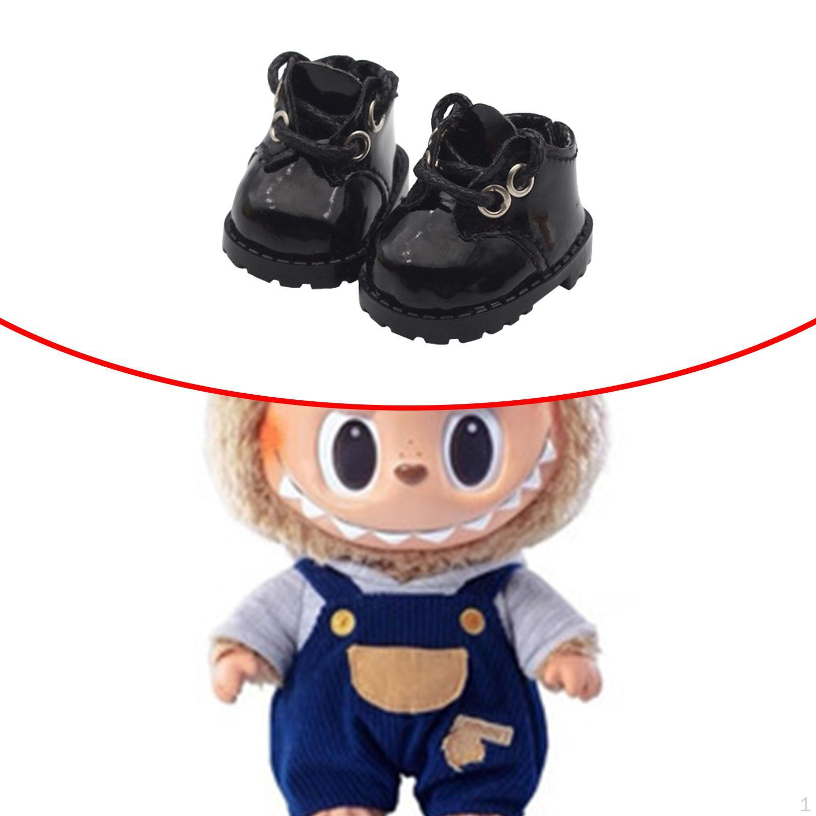 

Взуття для ляльок розміром 15 см Аксесуари своїми руками М’яка підвіска Стильний подарунок на день народження для дітей Одягання чорний