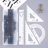 4Pcs/Set Aluminum Alloy Math Geometry Tool Students Supplies Protractor Drawing Tools  Child