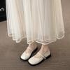 Japanese Mary Jane Single Shoes Women's 2025 Autumn New Fashionable Simple and Versatile Casual Flat Bottom Square Beanie Shoes