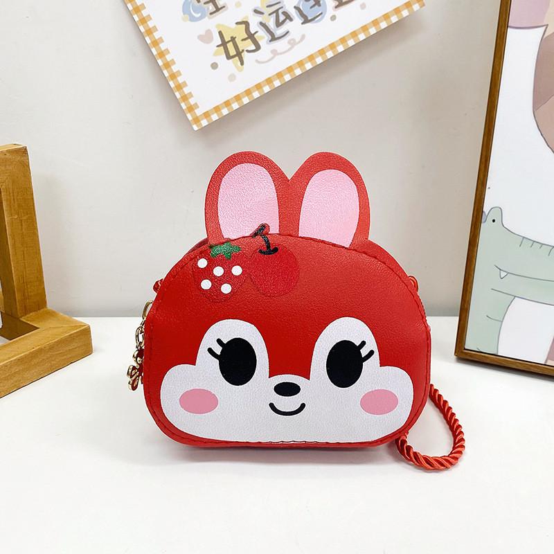 

Adorable Cartoon Bunny Mini Shoulder Bag For Girls In Pink And Yellow Colors червоний
