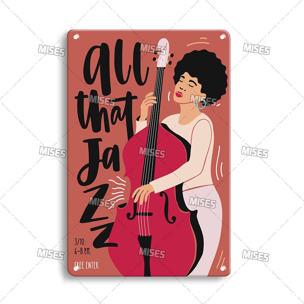 DORA Tin Sign MISES Music Metal Plate Rock Metal Plaque Vintage Metal Poster Bar Club Home Decorative Plate Musical Instrument Metal Sign