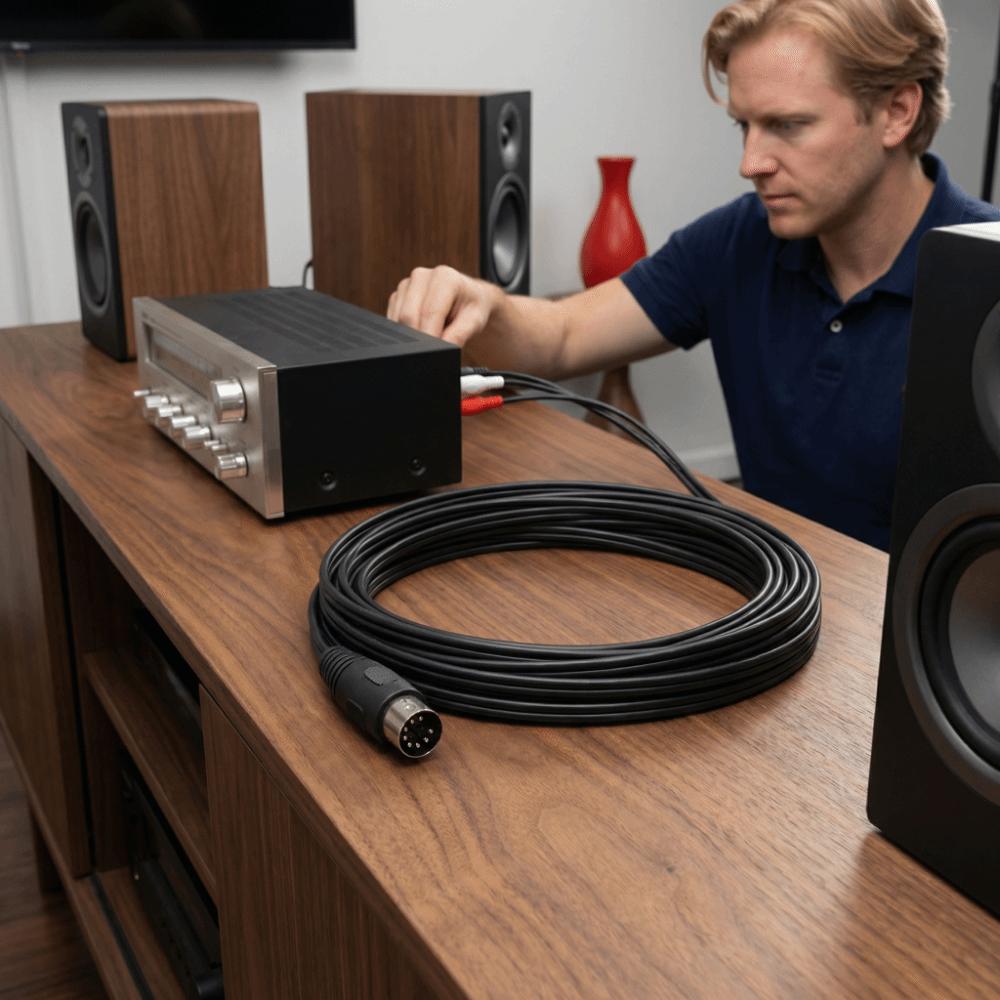 Male to Male DIN 8Pin Male Audio Lead 5.9ft Audio Connection Cable  Vintage Audio Equipment