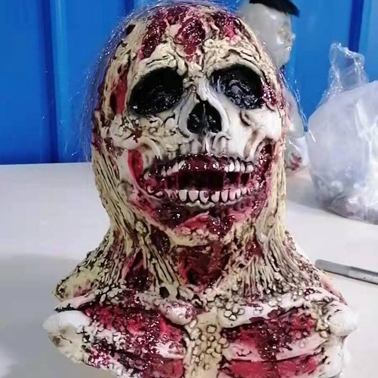 

Halloween room escape horror haunted house COS zombie headgear One size красный