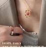 Natural Agate & Czech Diamond Pendant Necklace, 18K Gold Titanium Steel Versatile Collarbone Chain Jewelry
