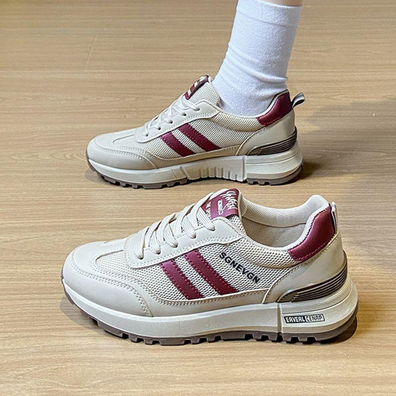 

Breathable Thick Bottom Women s Sneakers Comfortable Non-Slip Mesh Upgraded Version Spring Summer New Style Student Sports Shoes 35 вино красного