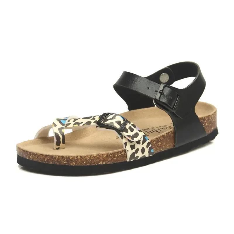 Fashion Fashion Cork Sandals New Women Summer Beach Gladiator Buckle Strap Sandals Shoes Flat Casual women Beach slippers