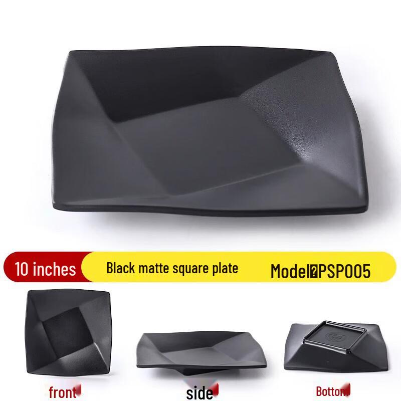Прямоугольная тарелка для еды, черная, меламиновая, в японском стиле, для коммерческого использования