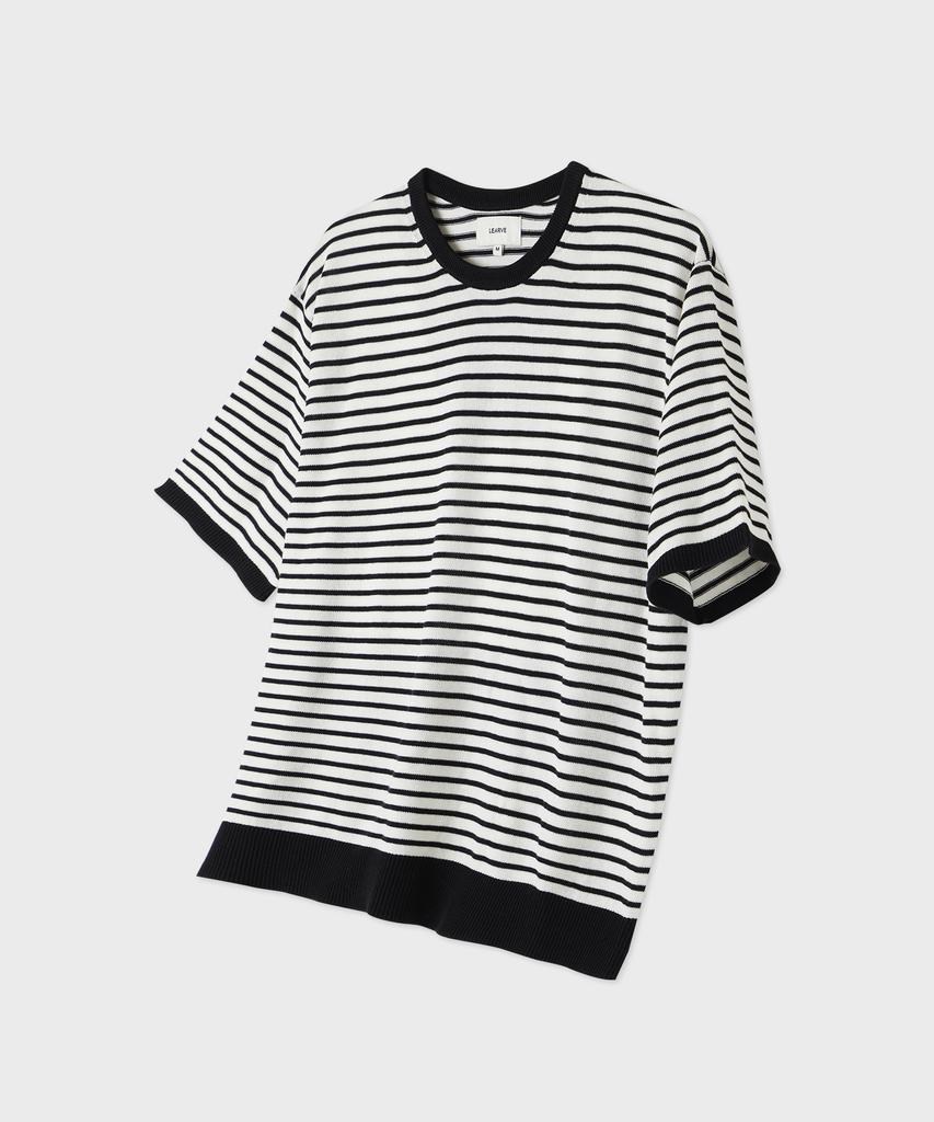 LEARVE Clematis Stripe Half Knit White