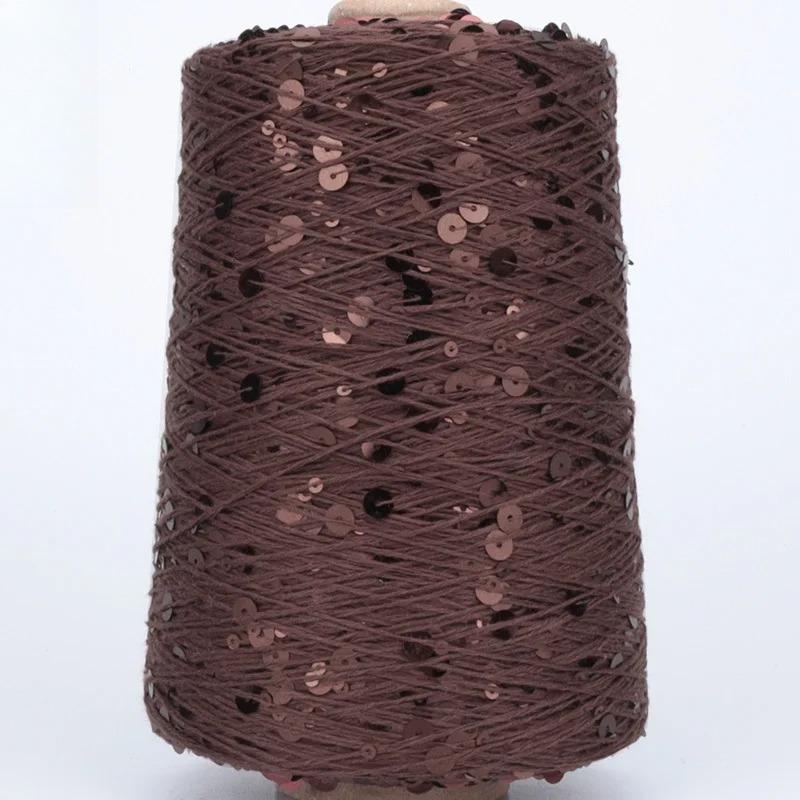 

500g /1300M Hand Knitted Cotton Yarn 6mm+3mm Colourful Sequin Yarn DIY Woman Woollen Sweater Hat Scarf DIY Crafts
