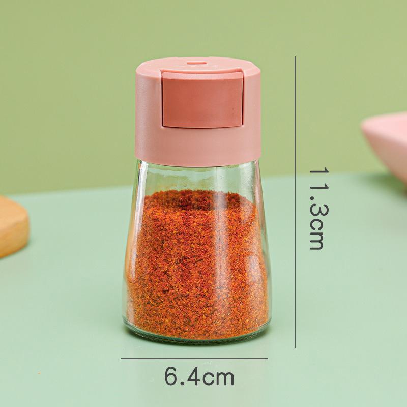 1Pc 0.5g Household Kitchen Press Type Quantitative Air-Tight Clear Glass Kitchen Tools Salt Control Bottle Jar Seasoning Bottle