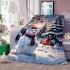 1pc Christmas Snowman Pattern Blanket ,Sofa, Bed, Travel, Lunch Break, Flannel Blanket.
