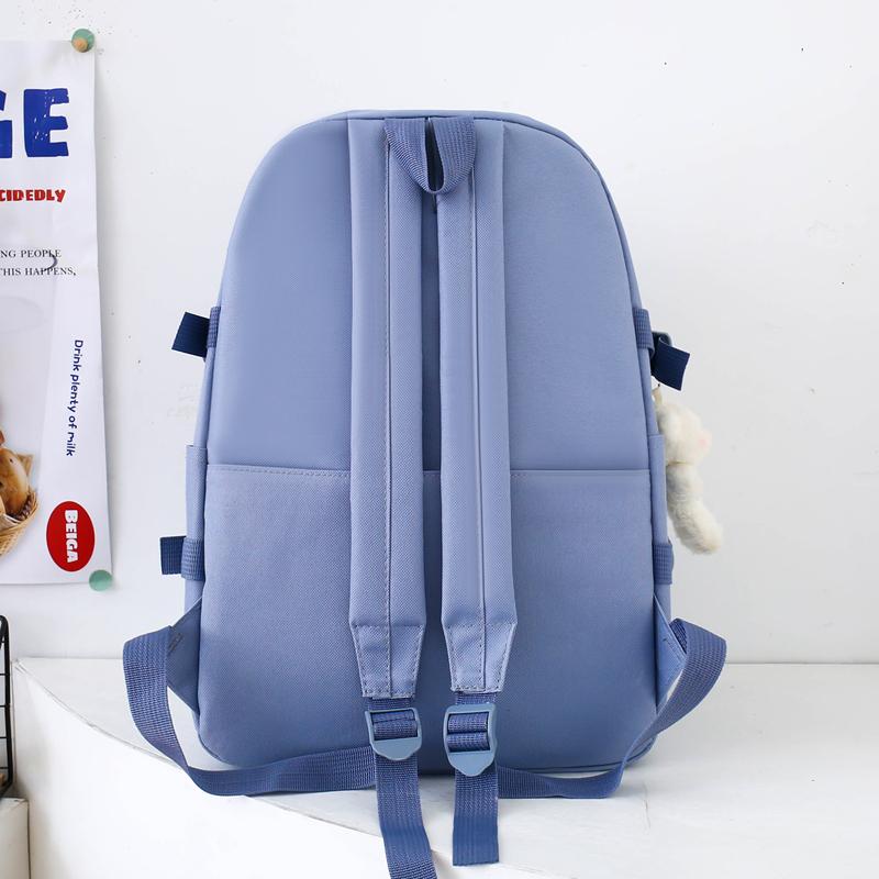 Pięcioczęściowy Zestaw Plecaków Dziewczęcy Plecak Płócienny z Kreskówką Chilren Plecak Szkolny o Dużej Pojemności dla Uczniów Szkoły Podstawowej