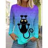 Fashion Design Women's 3D Printed Kawaii Cat Pattern Long Sleeve