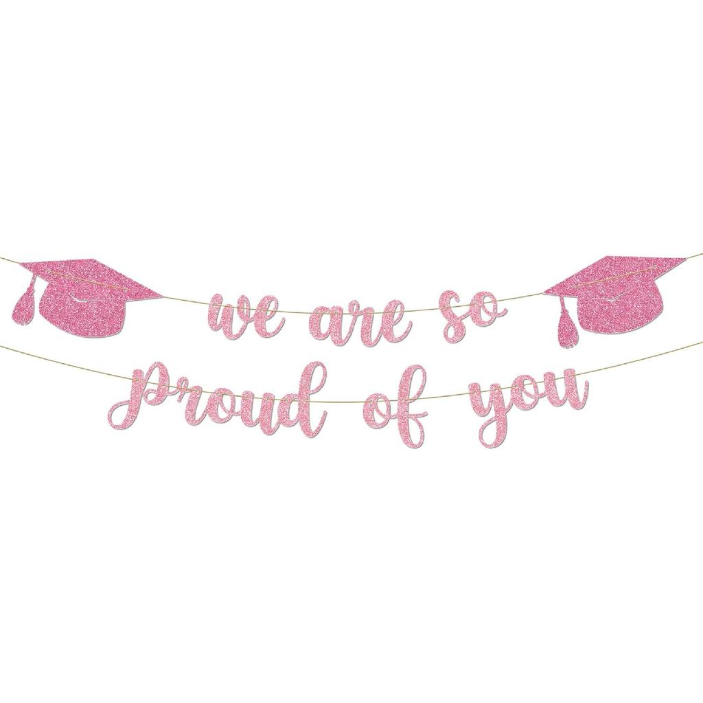 Graduation Party Decorations - 9 Ft Pre-Strung We Are So Proud of You Banner, Graduation Party Decorations & Decor for Elementary, 5th Grade, 8th