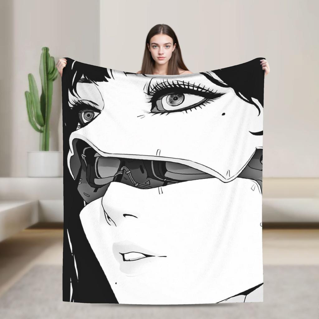 Motoko Kusanagi Ghost in the Shell Blankets Coral Fleece Plush Spring/Autumn Throw Blankets for Sofa Outdoor Rug Piece