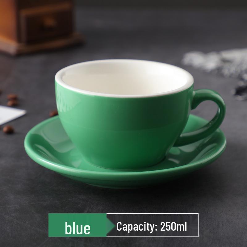 

250 мл Утолщенная керамическая чашка для латте-арта - Большая вместимость, Легкая роскошь, Ретро-дизайн, Настраиваемый логотип 250ml