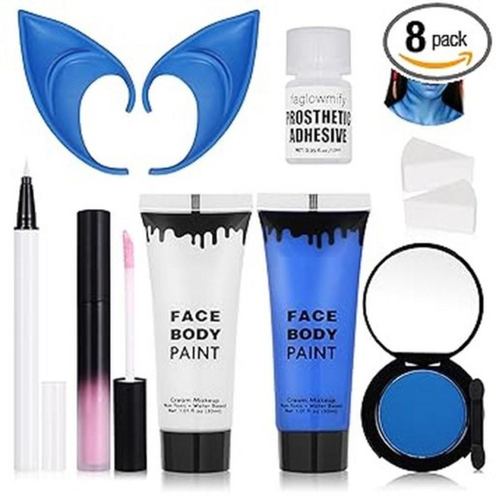 Avatar Makeup Kit 8 Navy Blue White Face Paint 1 pcs