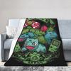 I CHOOSE GRASS Poke-Mon Blanket Coral Fleece Plush Bulbasaur Venusaur Ivysaur Super Warm Throw Blanket for Car Sofa Bedspread