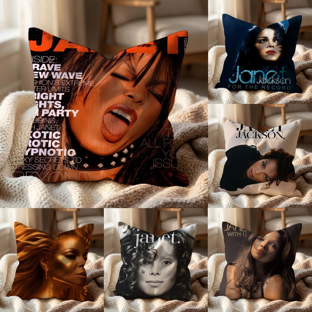 Cute J-JanetS J-JacksonS Cushion Cover Multi-Scene Pillow Cover for Home & Car - Reversible, Soft & Durable for Daily Use