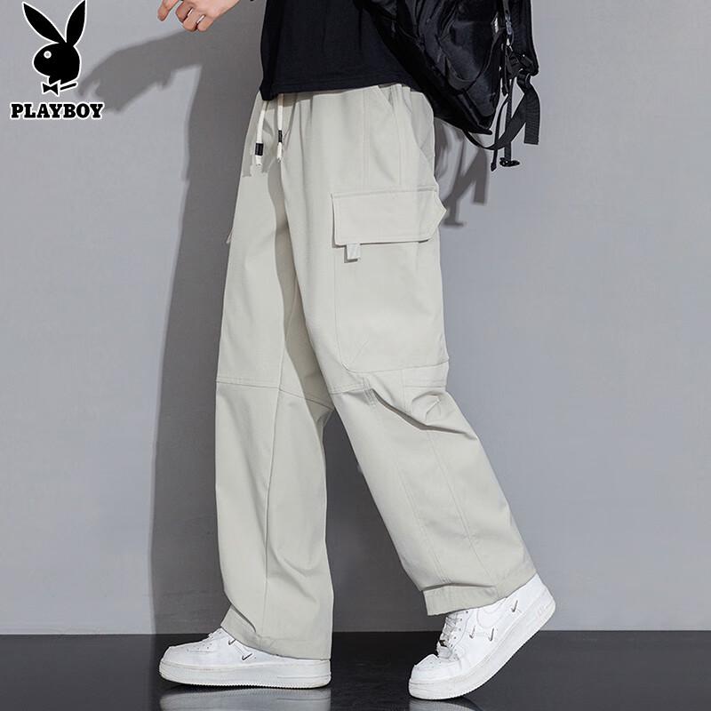 Playboy Men's Ice Silk Loose Fit Cargo Pants