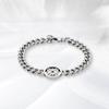 Emporio Armani Hollow Eagle Logo Cuban Chain Fashion Simple Trendy Street Style Stainless Steel Bracelet Men Bracelet Silver EGS3041040
