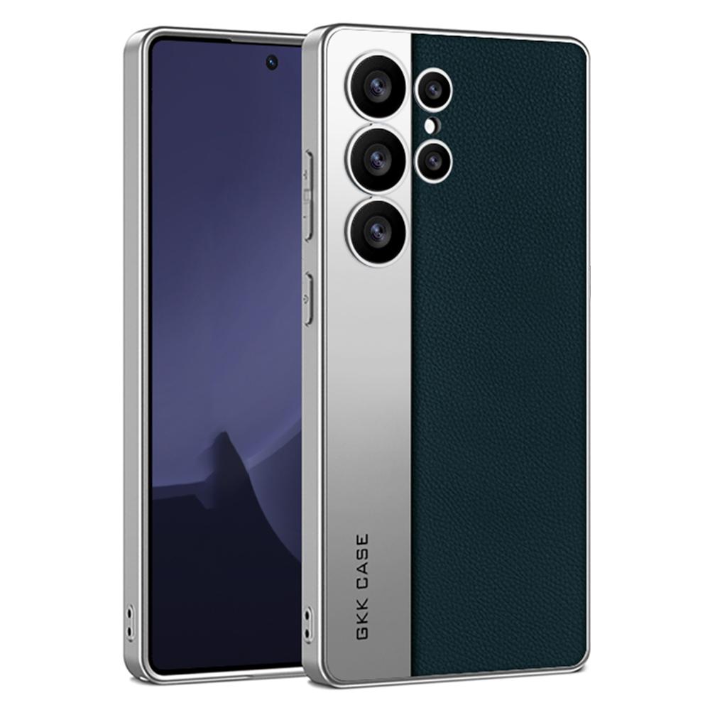 GKK For Samsung Galaxy S25 Ultra Case Electroplated PU Leather + PC + TPU Matte Phone Back Cover