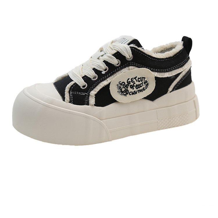 "Ziyan" Cloud Shoes~ Spring New Thick-soled Round Head Niche Design Xiaoxiang Canvas Casual Board Shoes Women