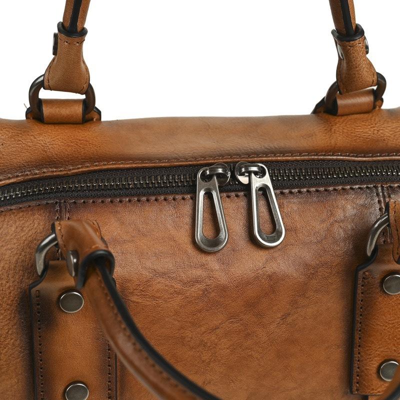 Johnature Retro Women's Bag Genuine Leather Large Capacity Handbag Soft Cowhide Versatile Shoulder Bag