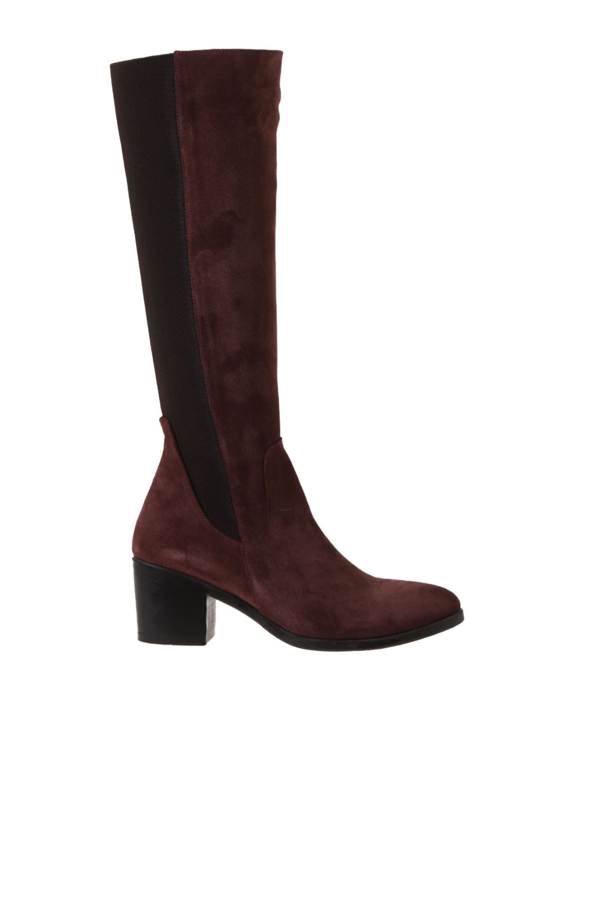 

Женские современные стильные модные ботинки из натуральной кожи, замшевые бордовые замшевые сапоги на каблуке 36