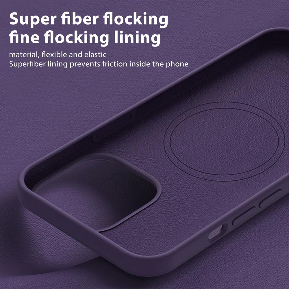 Płynne Silikonowe Magnetyczne Animowane Etui Na iPhone 14 15 Pro Max 15 Plus Etui Dla Magsafe Bezprzewodowe Ładowanie Pokrowiec Akcesoria Do Telefonu