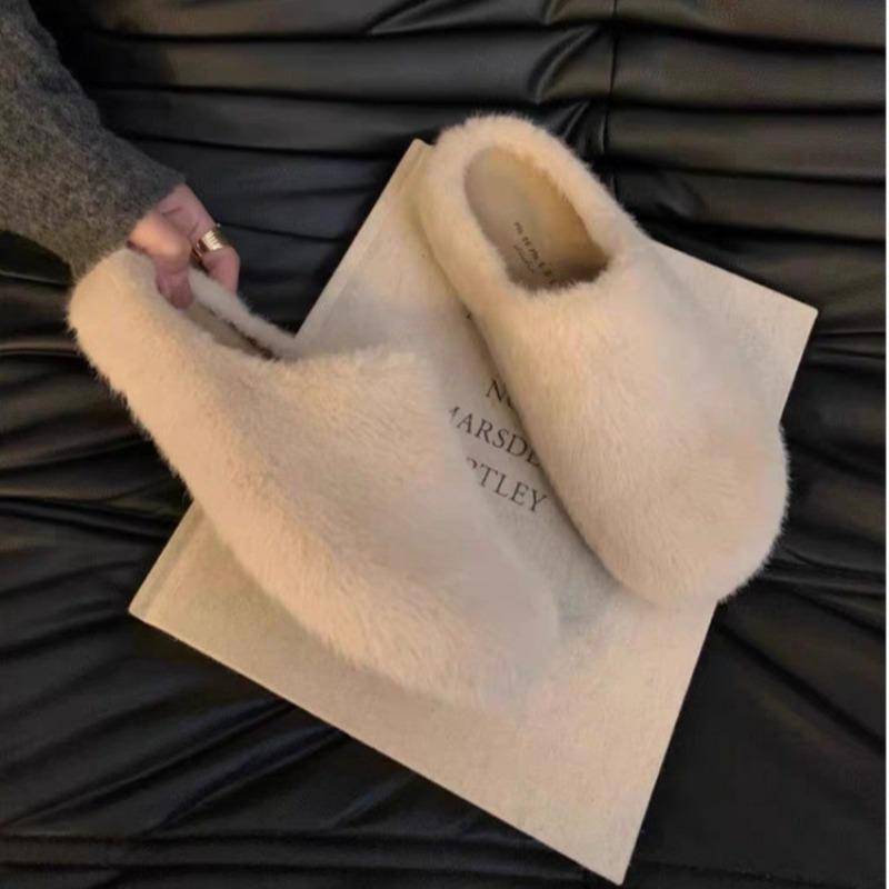 Fashion New Style Fashion Leopard Women Winter Home Fur Slippers Non-Slip Soft Warm House Indoor Bedroom Couple Girl Women's Floor Shoes